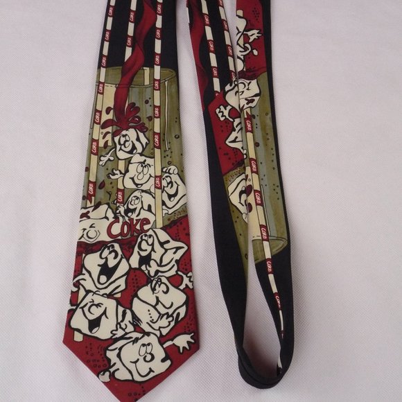 COCA COLA TIE 100% CREPE DE CHINE - Picture 2 of 6